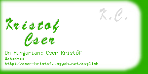 kristof cser business card